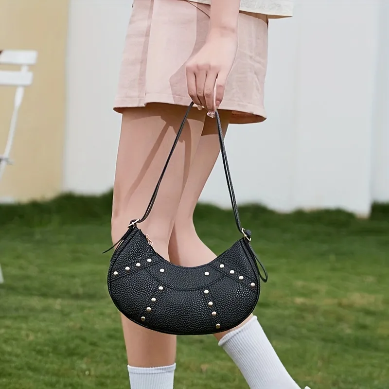 Fashion Quilted Crescent Bag, Trendy Pu Shoulder Hobo Bag, Women's Stylish  Handbag & Tote Purse - Temu