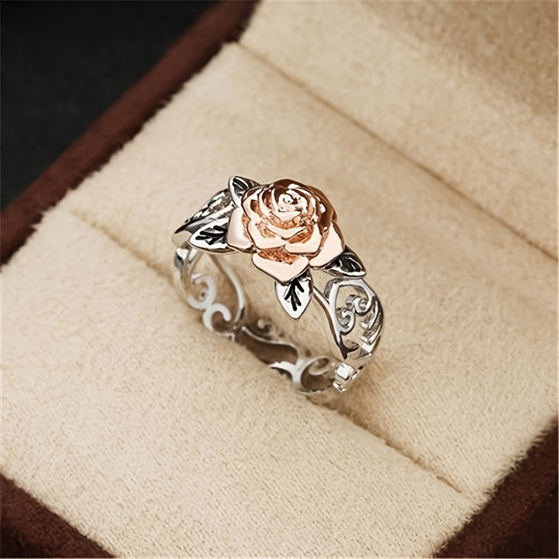 1pc Rose Flower Adjustable Ring For Girls, S925 Sterling Silver Thumb Ring,  Jewelry Gift For Girl Women