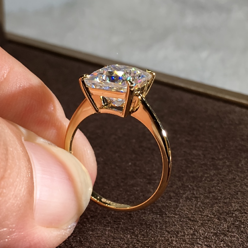 Square Shape Zirconia Solitaire Ring