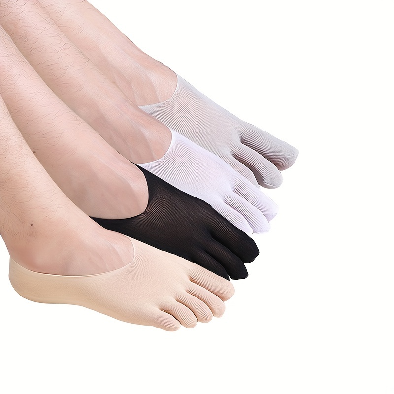 Elastic Solid Color Five Toe Cotton Ankle Toe Socks Men Running Socks  Breathable Casual Middle Tube Socks - AliExpress