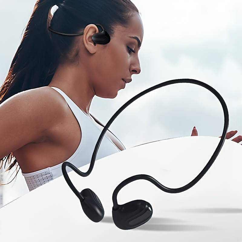 item picture wireless headphones designed for sports featuring a neck hanging style with flexible ear tips   offer an extended   making them ideal for running calls music and gaming