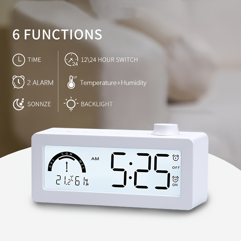 Dual Smart Alarm Clocks For Bedrooms Digital Table Clock - Temu