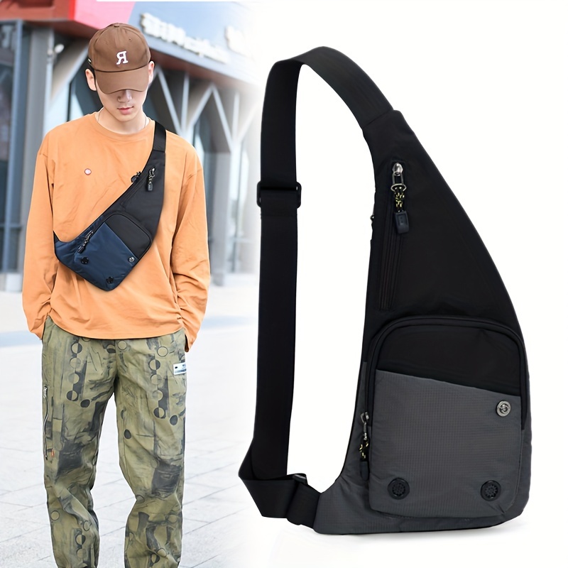HDE Mens Sling One Arm Bag Anti-Theft Backpack Crossbody Commute Travel  Work Bag 