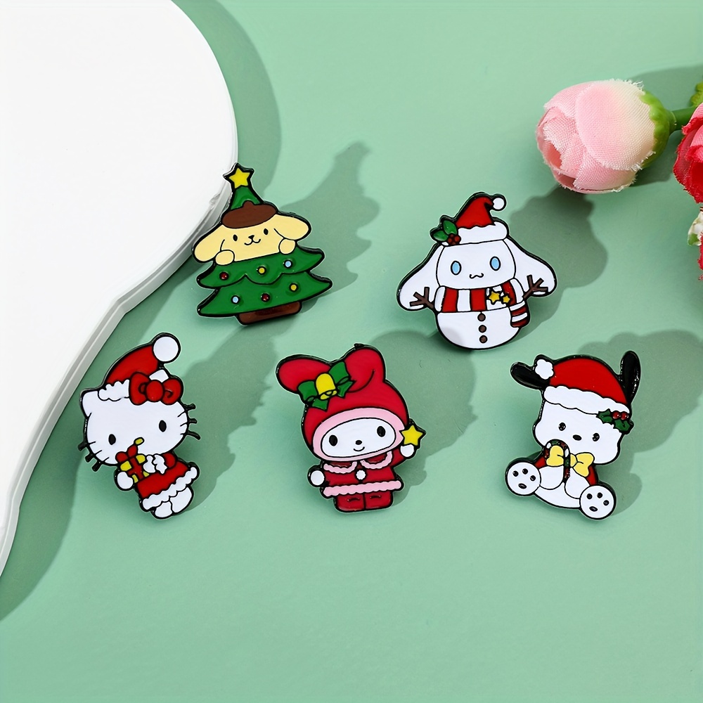 Iigen 5pcs Brooch Set, Cute Hello Kitty Enamel Pin for Purse Backpack Clothes, Jewelry, Jewels Metal Badge Accessories Gift for Men,Temu