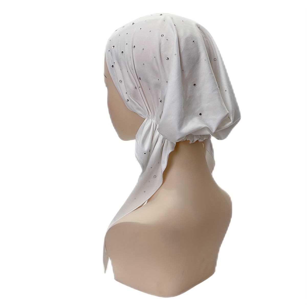 Rhinestone Decor Head Wraps Turban Bonnet Hijab Hat Skull Cap