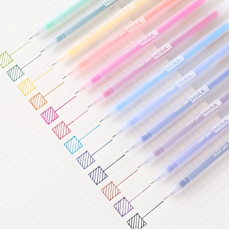 12colors Notepad Color Gel Pens,ball Point Pens Fine Point For