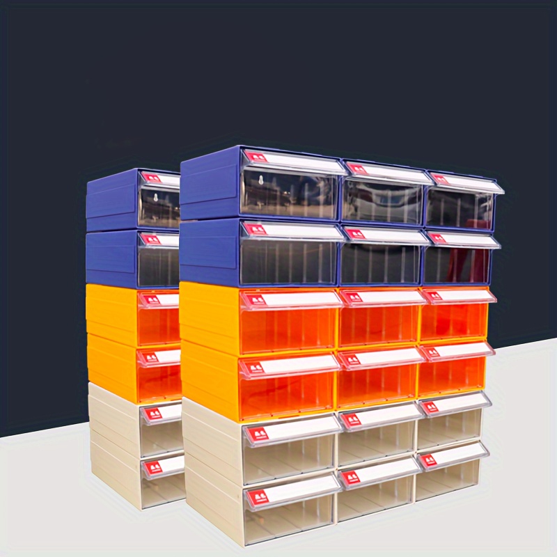 mDesign Cajas organizadoras de almacenamiento apilables de plástico para el  hogar con tapa para cocina, armario, despensa, dormitorio, baño, pasillo