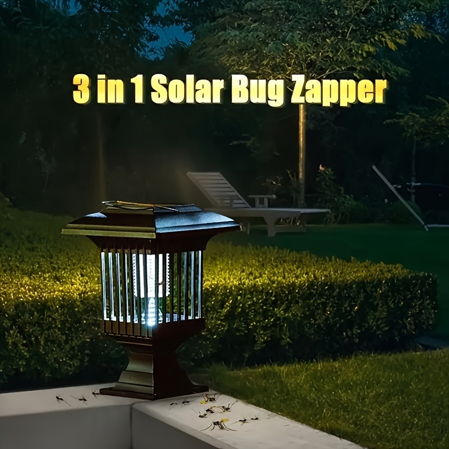 

1pc, Solar Mosquito Killer Lamp 2 Modes Led White Light Uv Purple Light Square Bug Zapper Insect Killer Lighting Lamp Lawn Lamp Hanging Lamp Outdoor Waterproof For Garden Yard Pathway