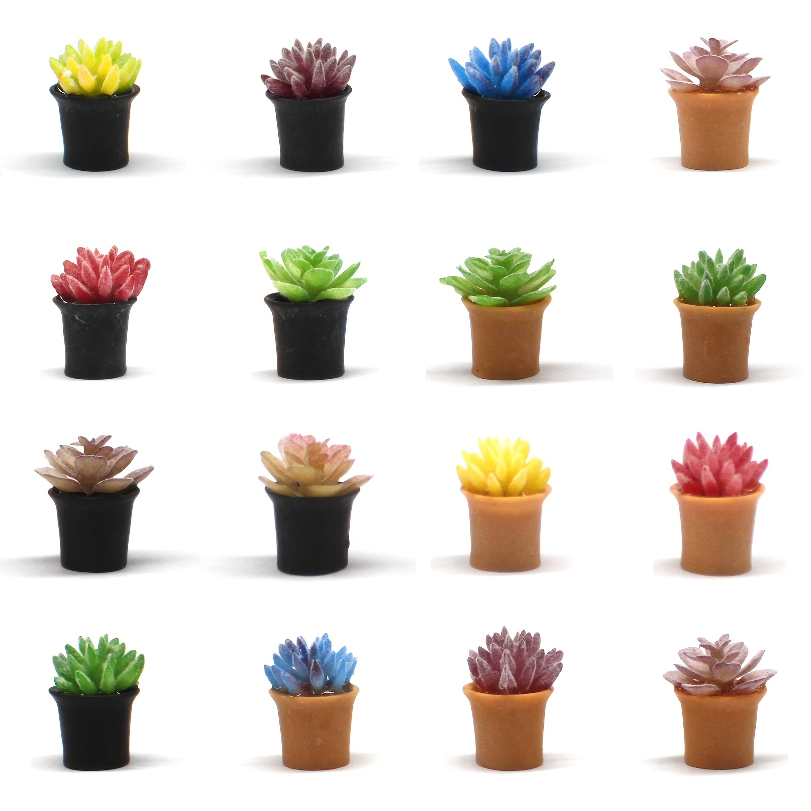 24 mini plantas suculentas artificiales sin maceta: selecciones de  suculentas falsas tallos de cactus de plástico realistas para terrario a  granel
