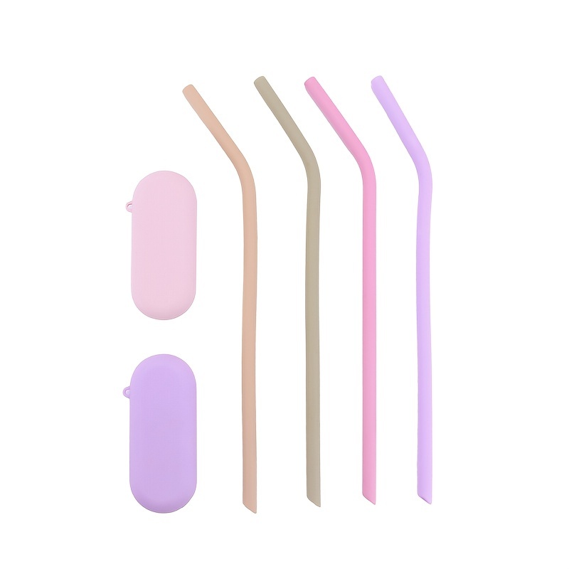 Two-color foldable silicone straw
