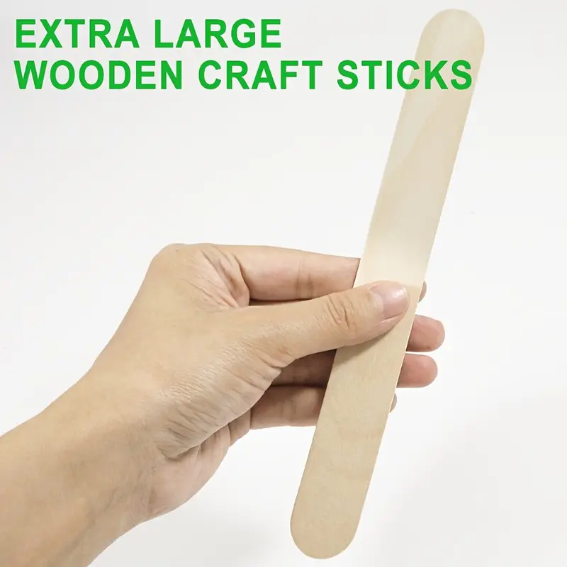 Mandala Crafts 6 Inch Jumbo Wooden Popsicle Sticks for Crafts - 200 Craft  Wood Sticks for Food Ice Cream Sticks Tongue Depressors - Waxing Sticks for