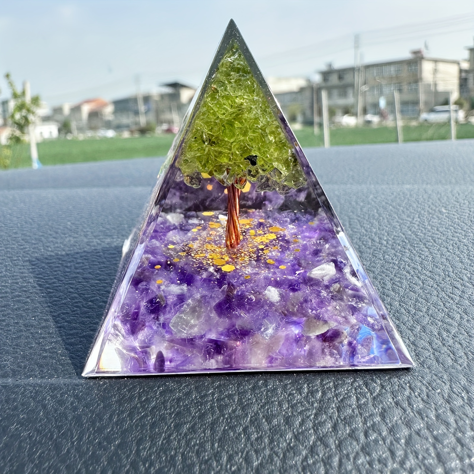 Generatore Di Energia A Piramide Di Albero Di Cristallo Di Orgone, Albero  Della Vita Di Ametista Peridoto Naturale, Piramide Di Meditazione Del