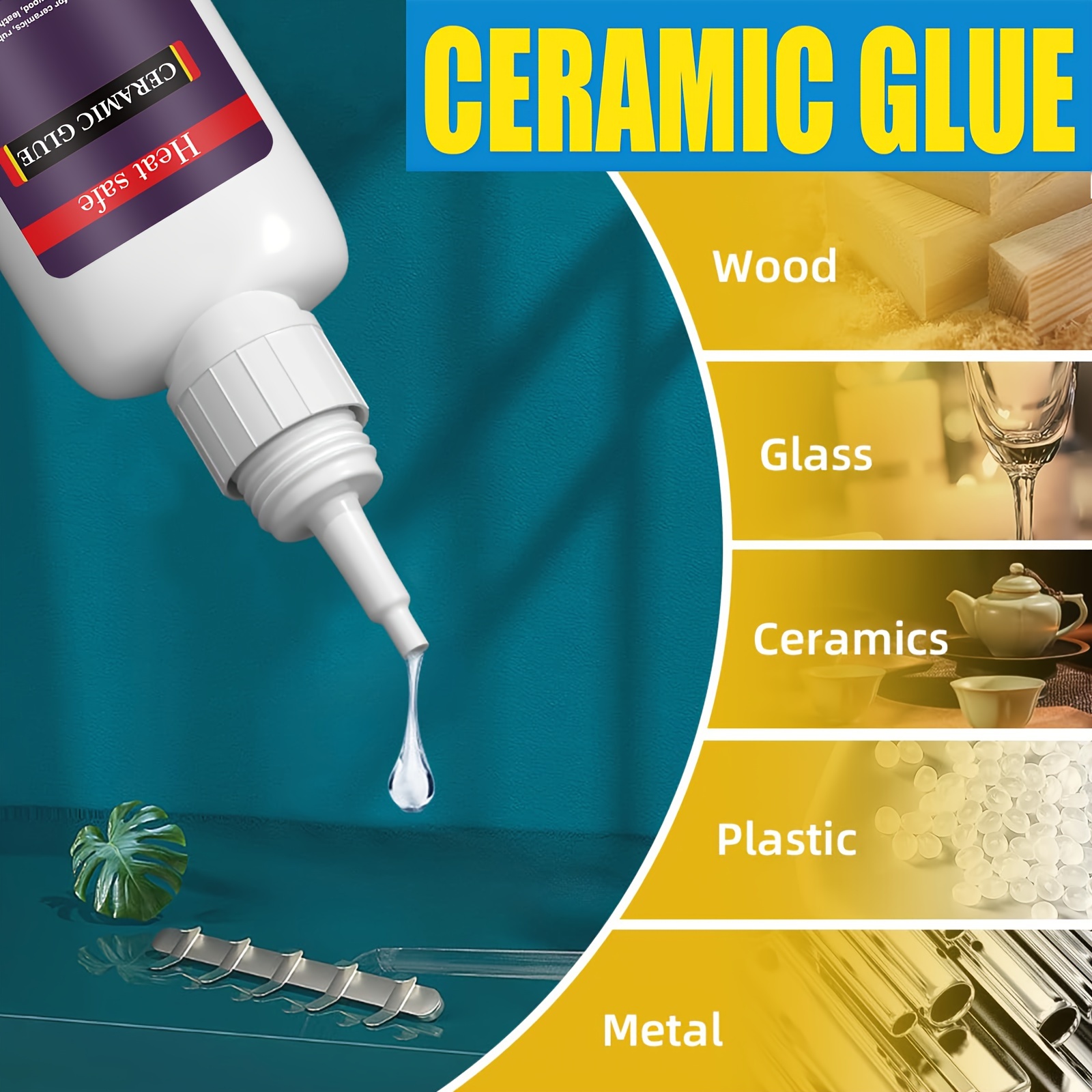 1pc Ceramic Glue Food Grade, 0.71oz Glue For Porcelain And Pottery Repair,  Instant Super Glue For Pottery, Porcelain, Glass, Plastic, Metal, Rubber An
