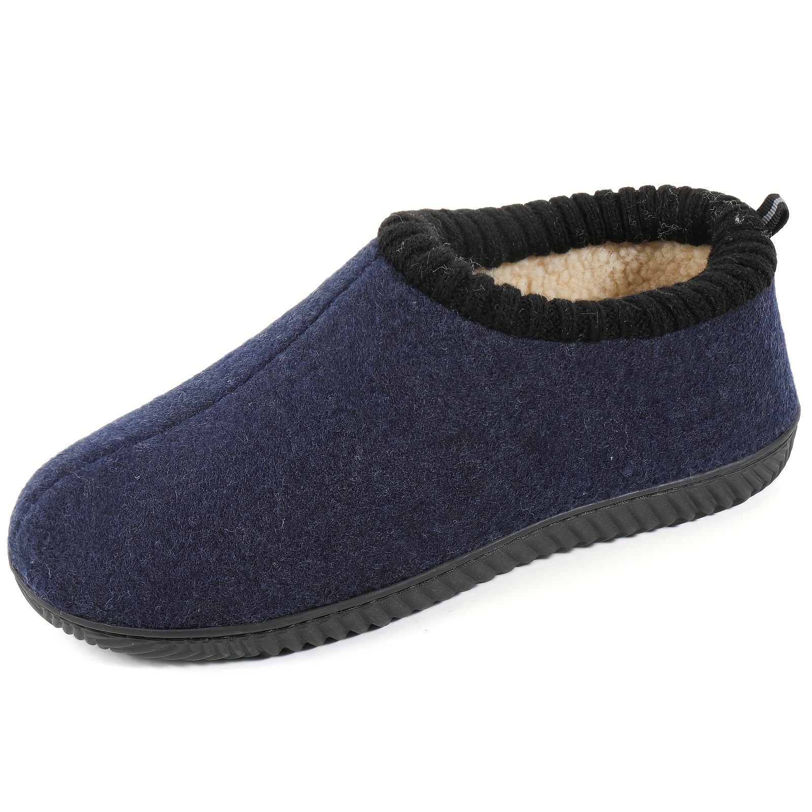 Mens Non Slip Warm Fleece Slippers House Shoes With Rubber Sole For Indoor  Outdoor Winter, High-quality & Affordable