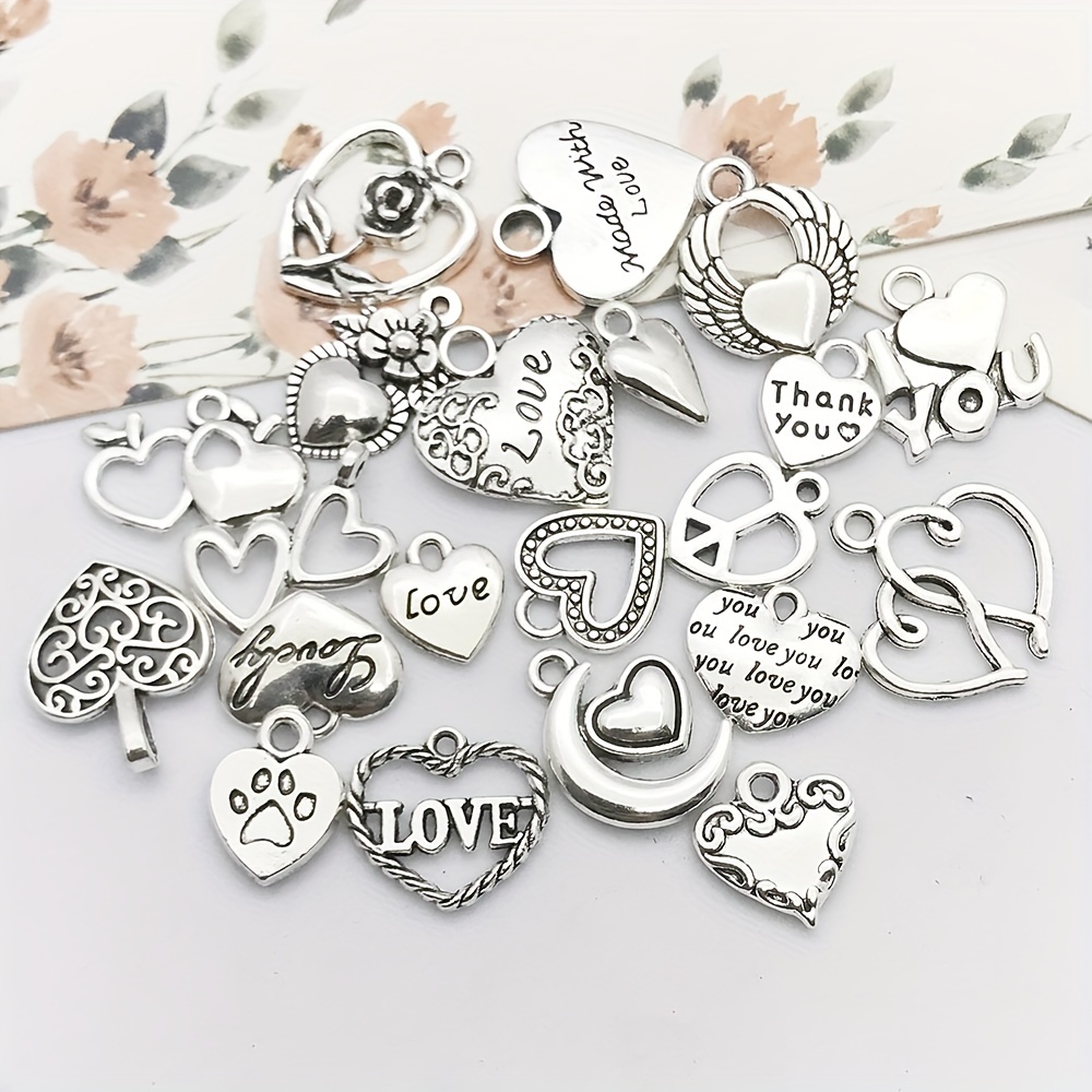 WYSIWYG 40pcs Charms 15x12mm Heart Charms For Jewelry Making DIY