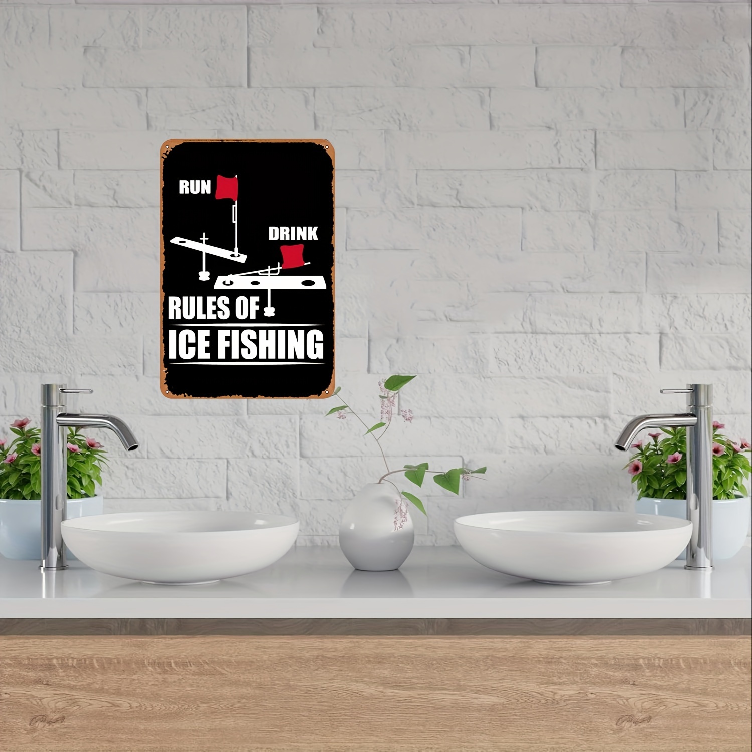 Funny Ice Fishing Metal Poster Sign Retro Everything Will - Temu