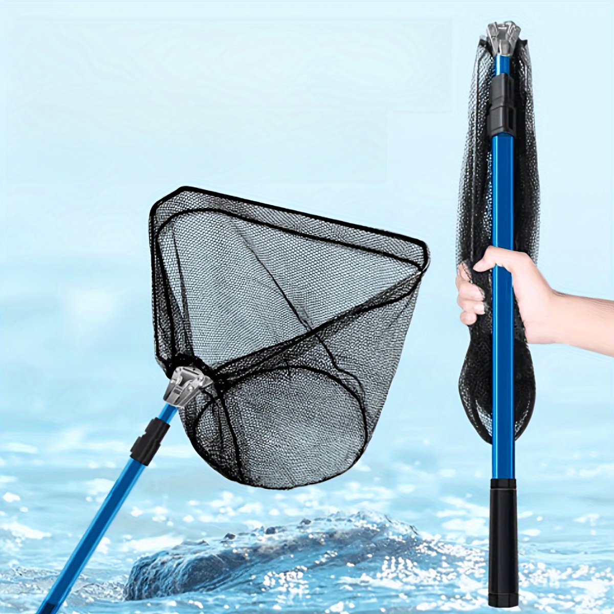 Fishing landing net, lightweight collapsible portable fishing net