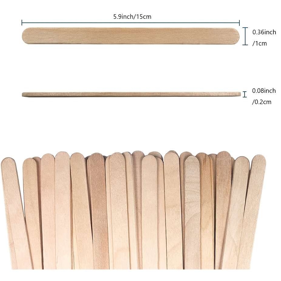 100 Uds. De palitos de madera Natural DIY de 15cm, palitos artesanales de  madera Natural, palitos
