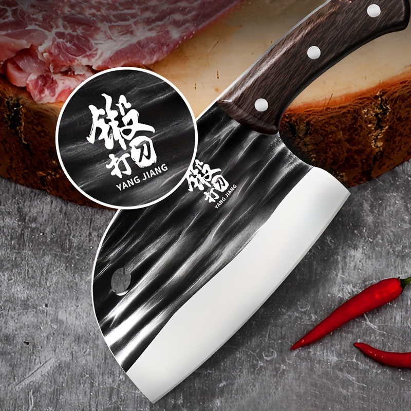 Kitchen Knife Household Forging Chopping And Cutting Two-purpose Knife  Round Head Sharp Bone-cutting Knife Killing Fish Knife Kitchen Chopping  Bone Kn