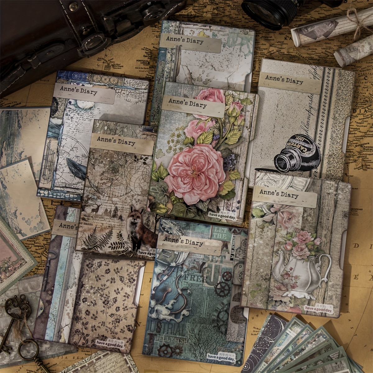 30pcs Retro Journal Decorative Base Layer Paper Pack