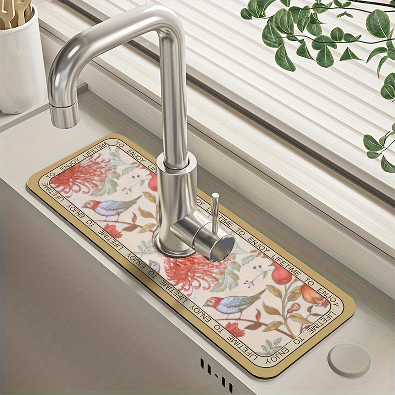 Sink Faucet Drain Pad Table Mat Diatom Mud Absorbent Pad Kitchen Countertop  