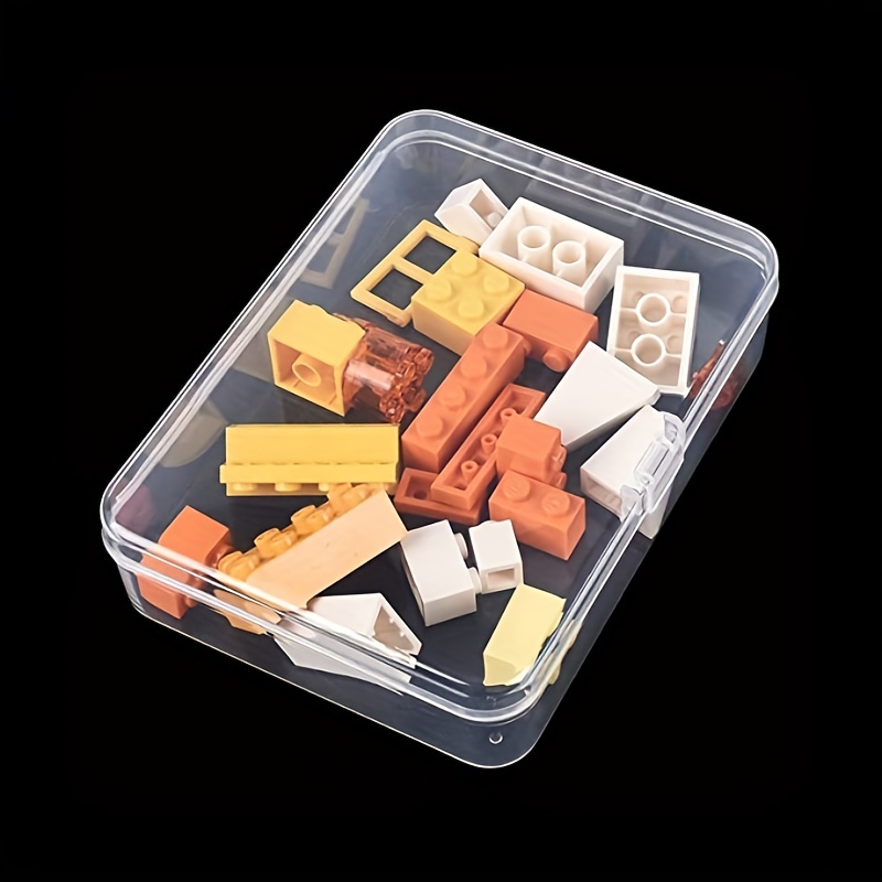 8 pezzi di piccoli contenitori di plastica con coperchi a cerniera, scatole  di plastica trasparenti rettangolari per perline, gioielli, pezzi di gioco
