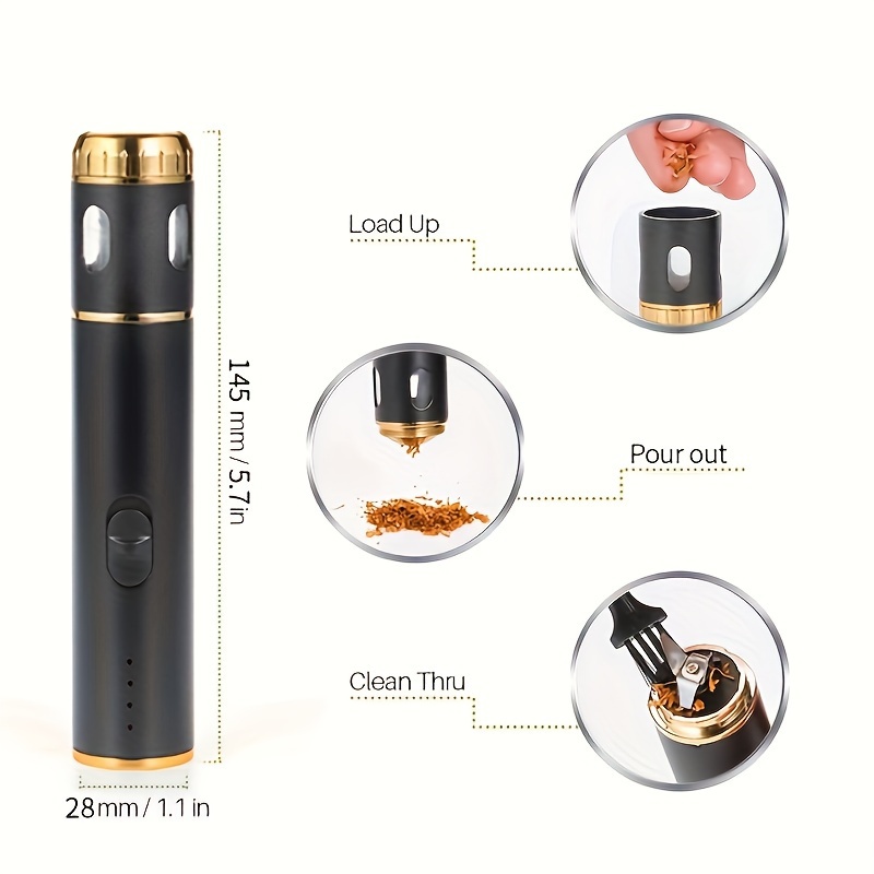 1pc, Electric Herb Grinder, Portable Size Quick Grinding And Filling With  Cone Loader Filling Devic And Portable Storage Bag