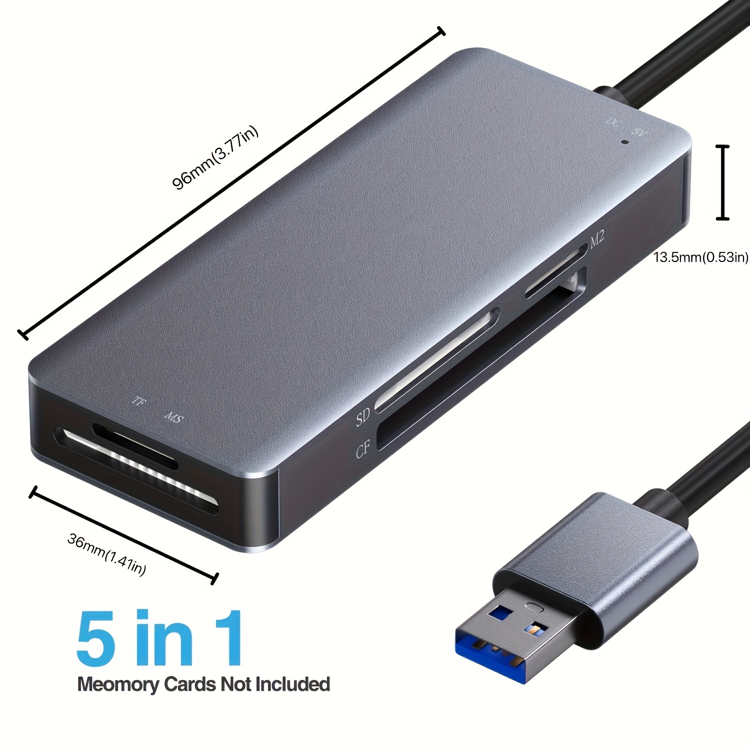 Lecteur De Carte Micro, Lecteur De Carte 3 En 1 5 Gbps Pour Téléphone 