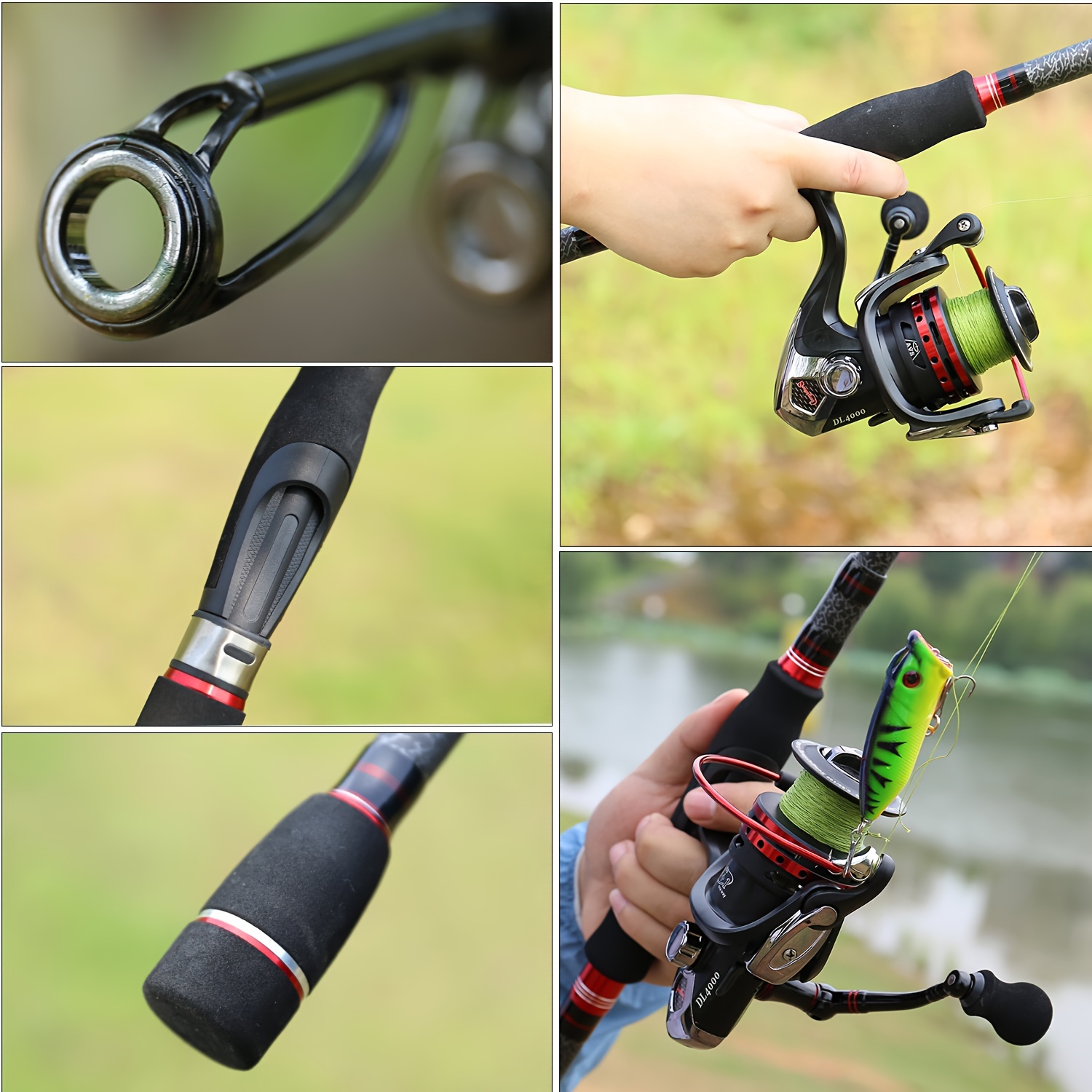 Sougayilang Red Spinning Rod Portable Telescopic Fishing - Temu