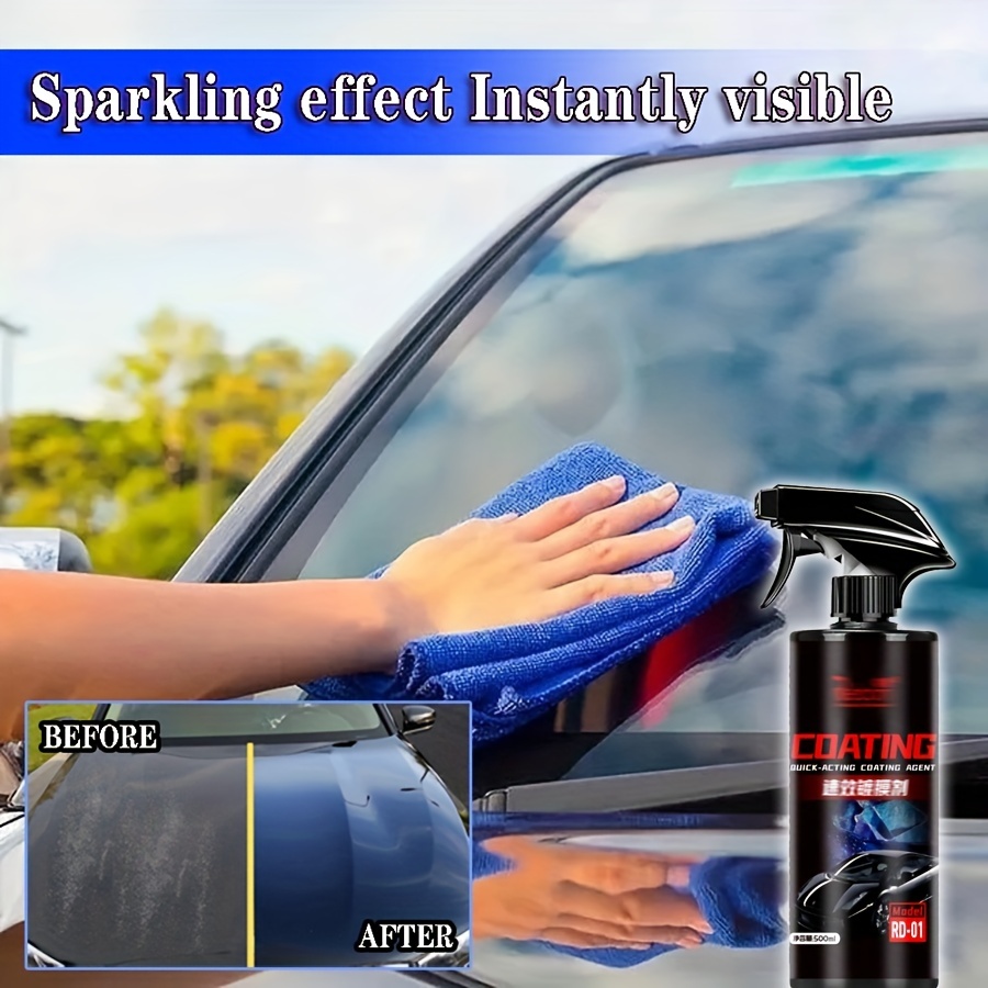 500ml Car Quick Effect Coating Agent, Nano-coating Crystal Agent, Car Paint  Waxing Spray Coating Glass Hydrophobic Polishing Paint Cleaner