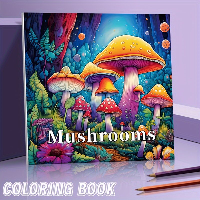 (Original, Upgraded Version, Thickened Paper With 22 Pages) 1pc Mushroom World Coloring Book, Festival Birthday Party Gift