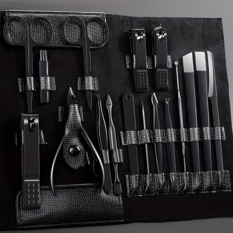 Stainless Steel Manicure Clippers Set Ear Spoon Nail File Pedicure Tool