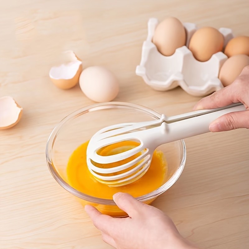 2in1, Egg Beater, Plastic Egg Whisk, Manual Egg Beater, Multifunctional Egg  Whisk For Whisking Blending Beating Frothing, Noodle Tongs, Pasta Tongs,  Egg Beater For Baking, Kitchen Baking Gadgets - Temu