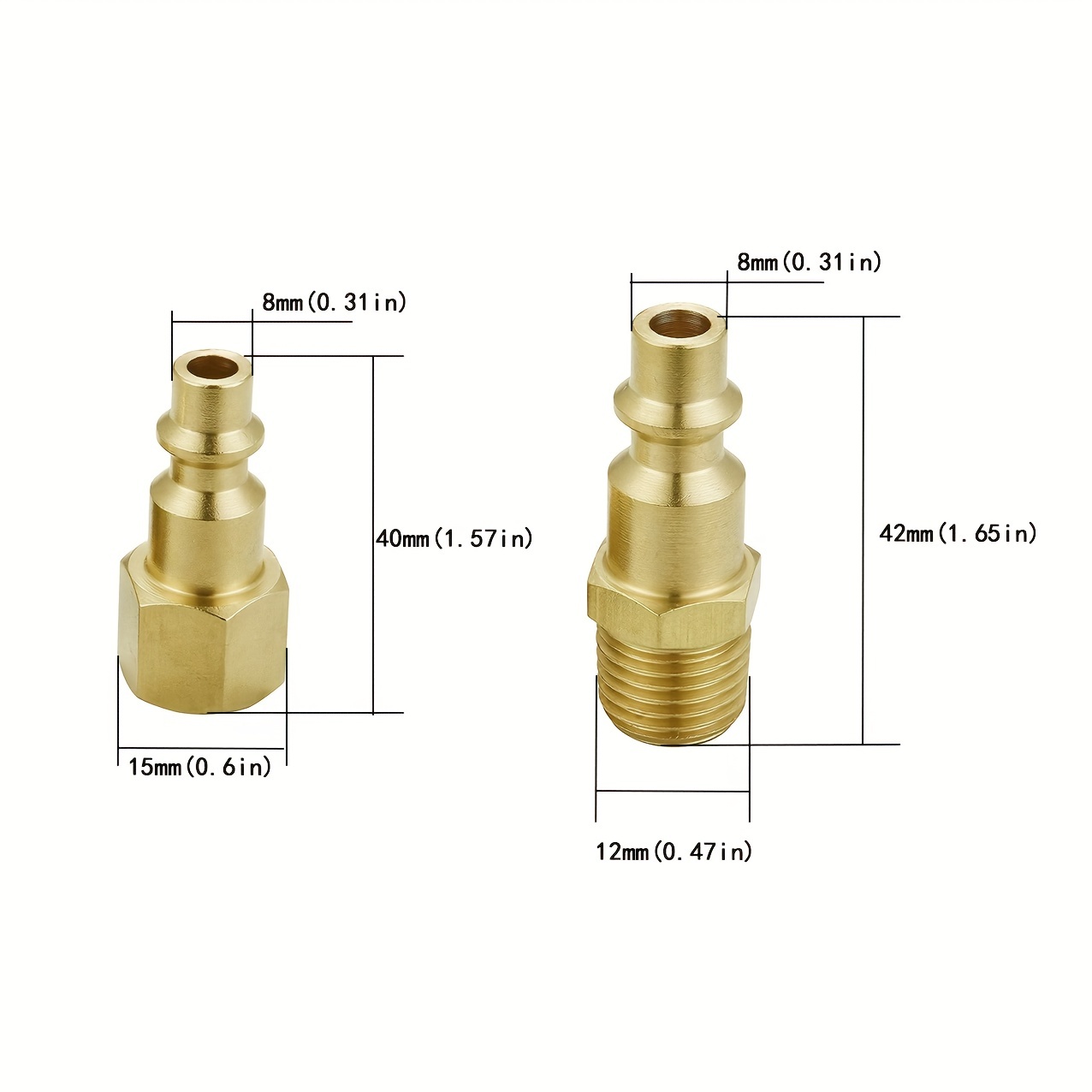 2 Sets Air Hose Fittings And Quick Connect Air Fittings, 1/4 Inch NPT Iron  Female Male Air Coupler Plug Industrial Type D, Air Compressor Fittings