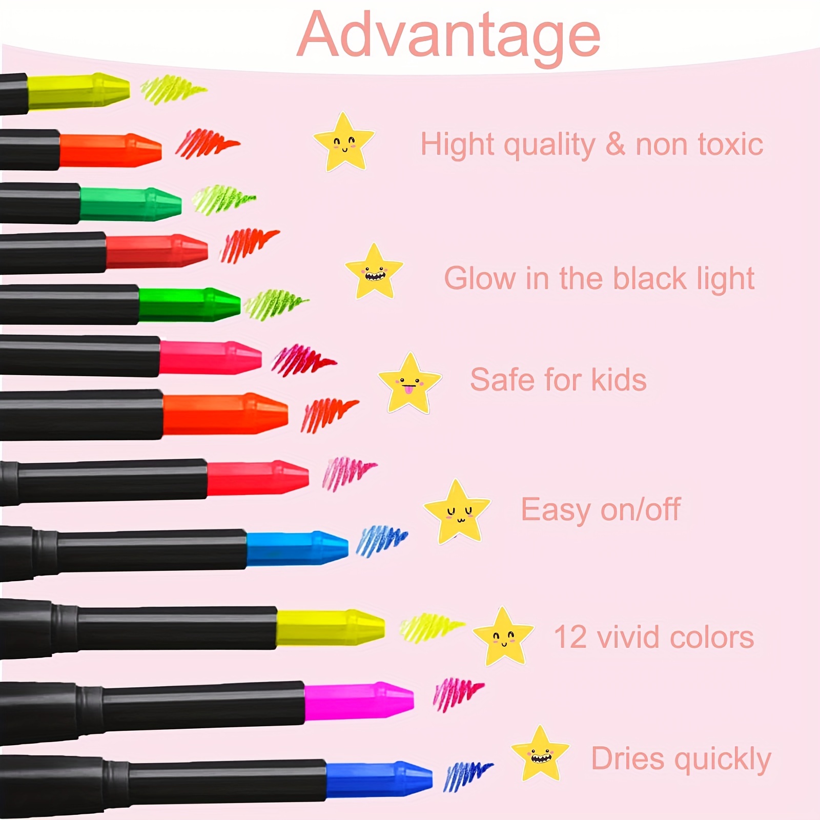 Crayon de Maquillage Fluorescent (UV) - Soirée Fluo