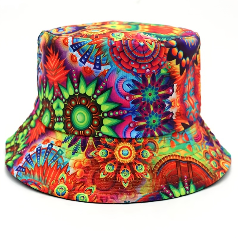 

1pc 3d Graffiti Printing Bucket Hat, Fashion Creative Cool Unisex Outdoor Sunshade Hat