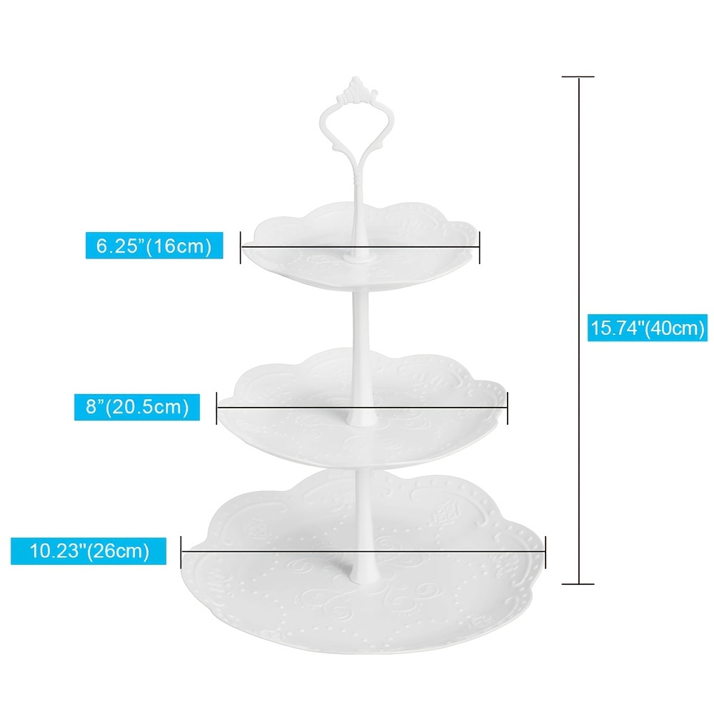 1pc 3 tier cupcake stand plastic tiered serving stand dessert tower tray for   baby shower and wedding   plastic