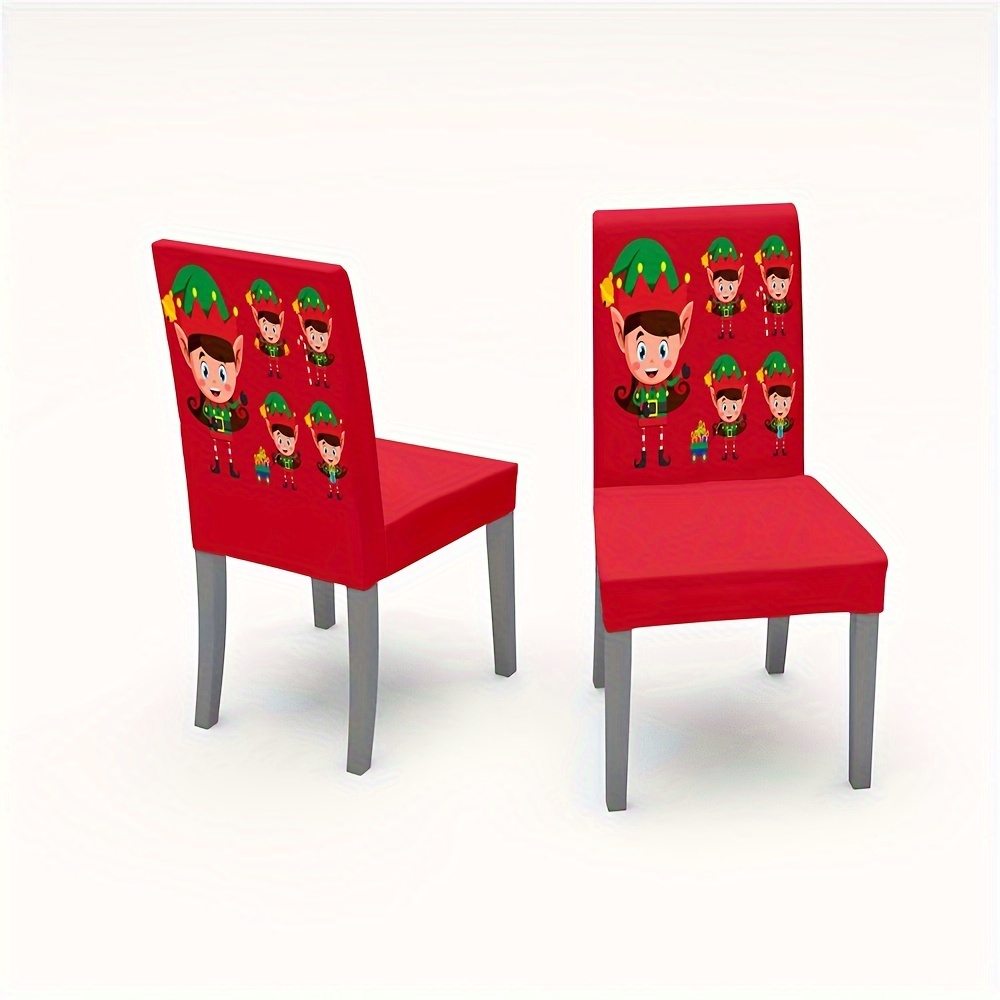 Fabric Christmas Tree Santa Claus Elk Dining Chair - Temu Canada