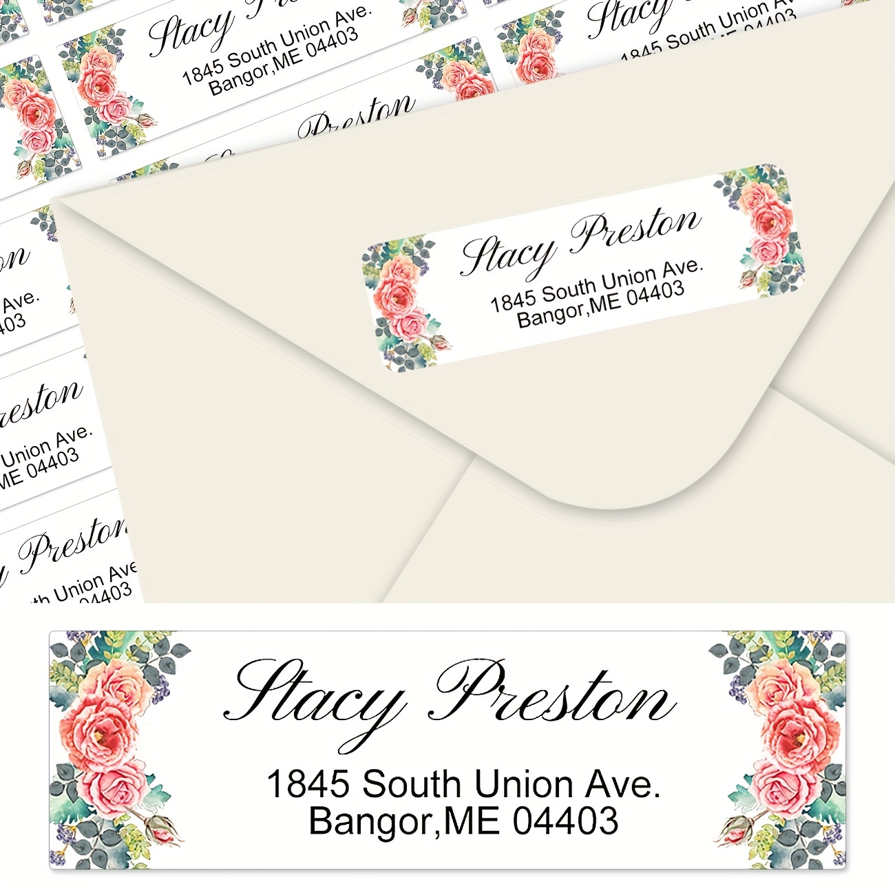 

Personalized Return Address Labels - Customized Mailing Labels/ Envelope Stickers, Easy To Tear And Stick, Flat Rectangular Labels, Size 2.5 Inches X 0.75 Inches