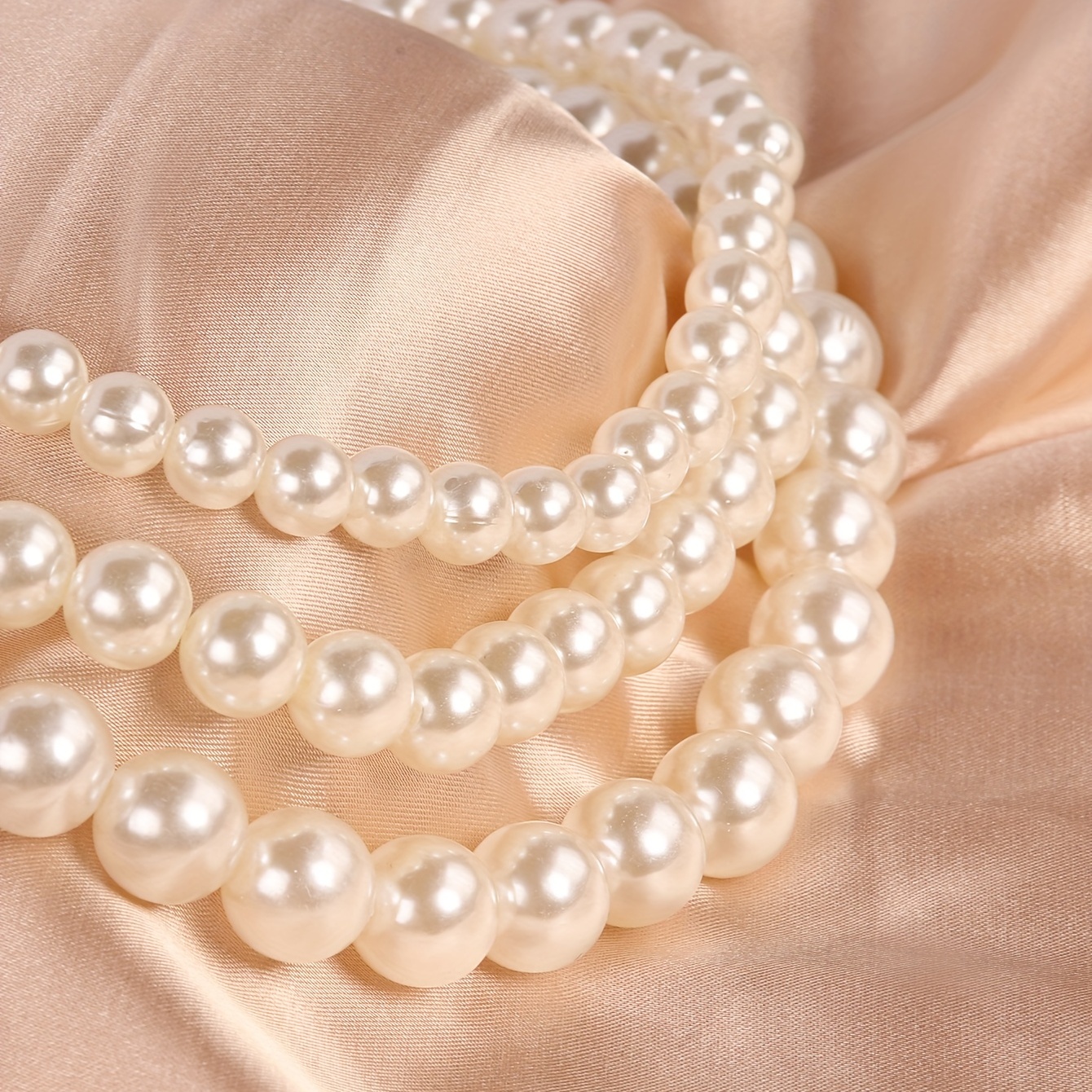 Women's Vintage Style Layered Choker Pearl Necklace