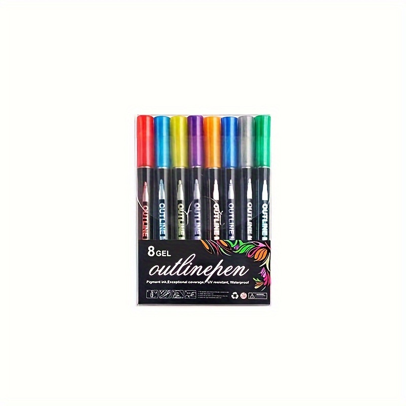 Dream Double Line Pen Fluorescent Doodle Pen Metal - Temu