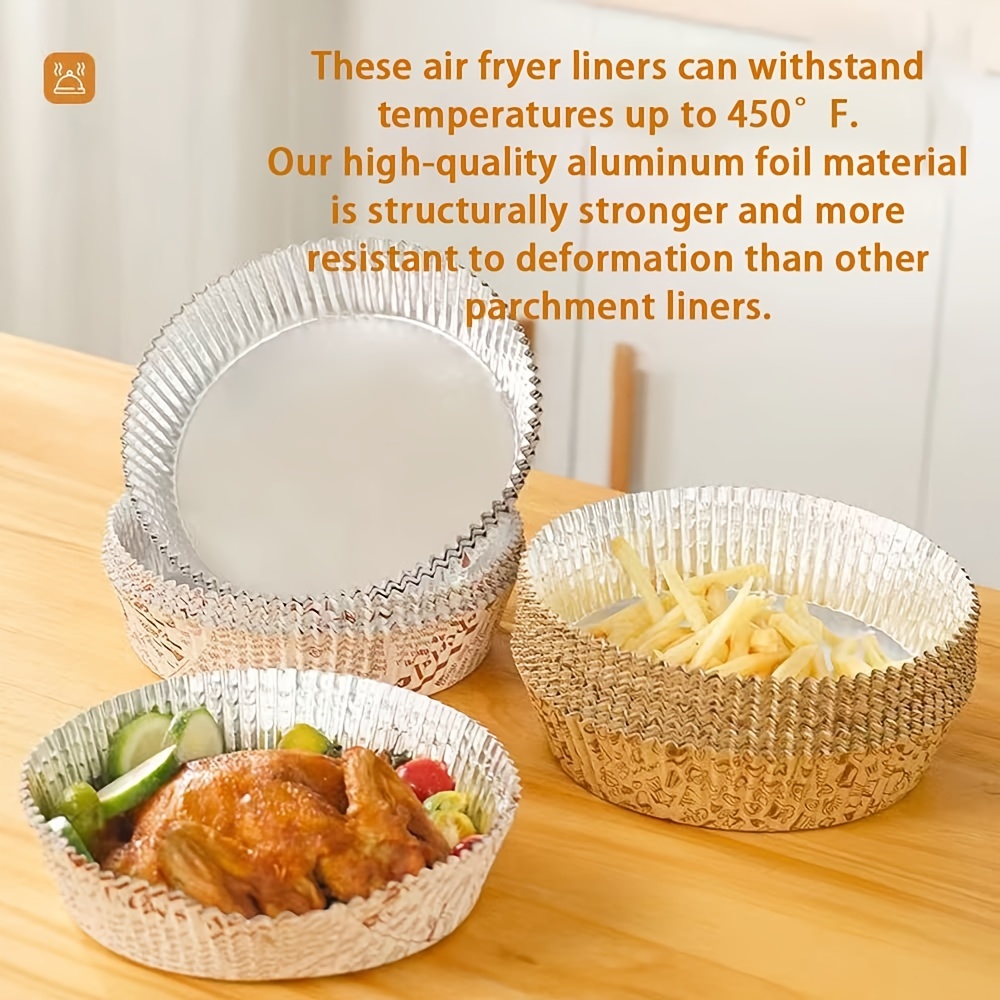 air fryer liners disposable, nonstick, grease, oil-proof air fryer liners,  ideal for microwave, and air fryers, 7-inch parchment paper round best for