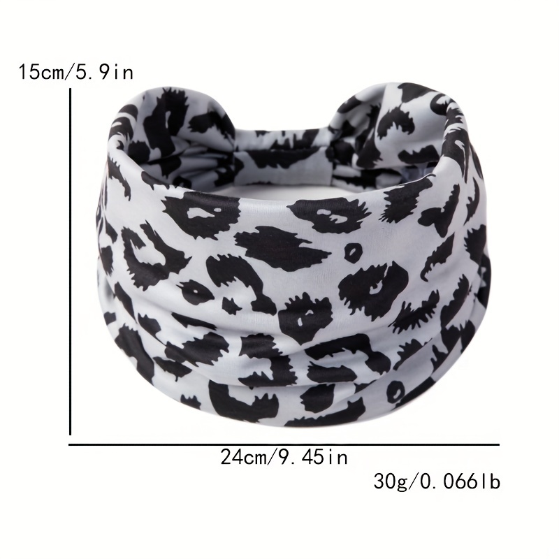 Y2K Leopard Prints Knotted Headband Colorful Sports Sweatband
