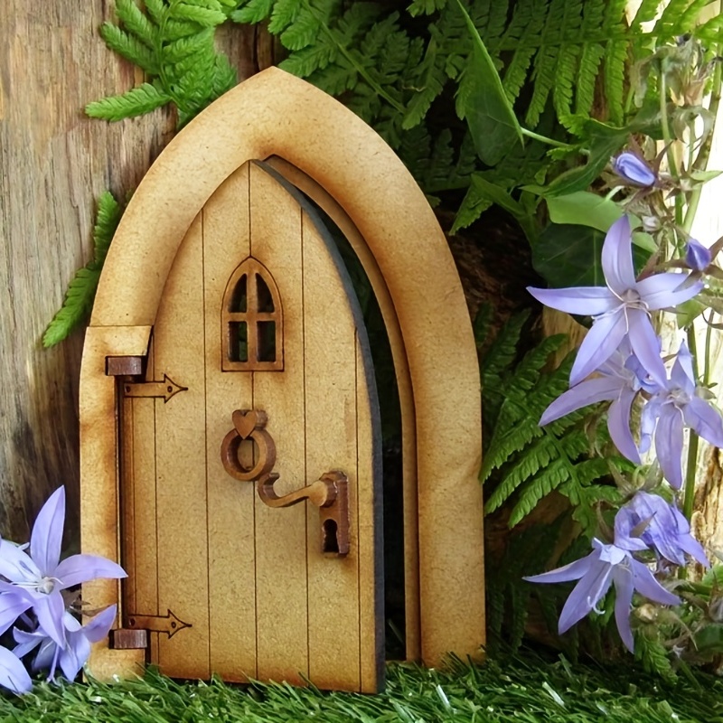 Accessoires décoratifs de petites portes en bois féeriques miniatures  magiques de Noël, bienvenue dans la maison de poupée, mini entrée pour les  fées