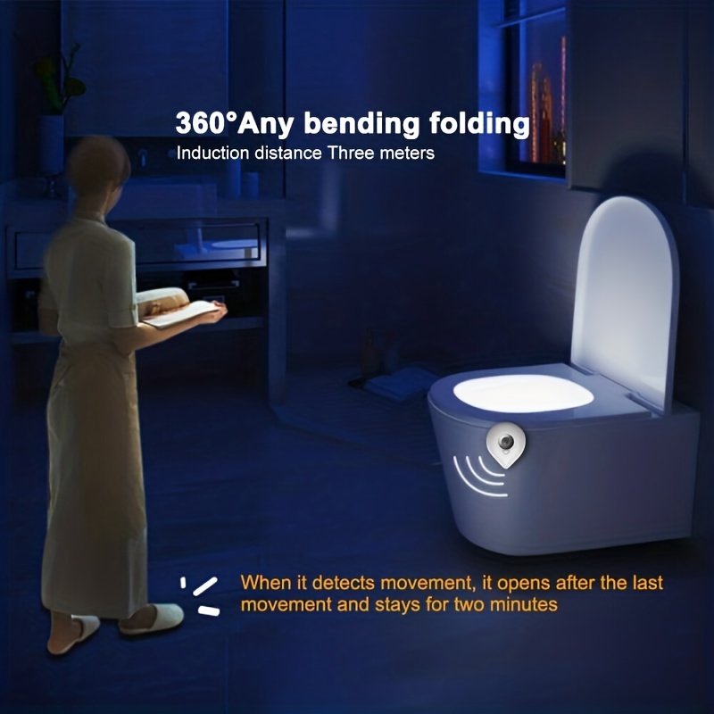 LED Toilet Seat Night Light Motion Sensor WC Lamp Backlight for Toilet Bowl
