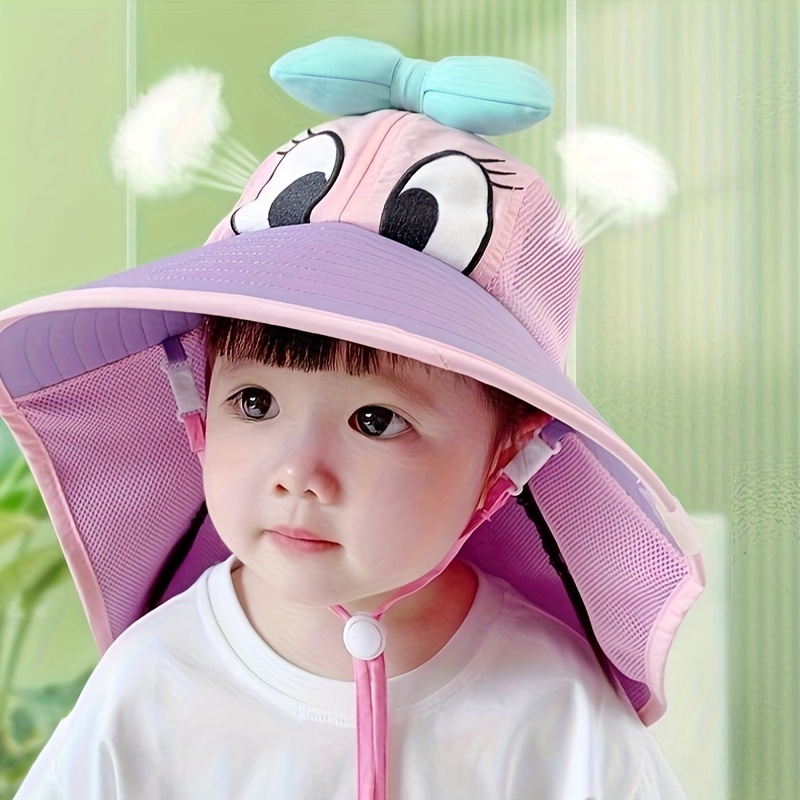 Kids Summer Uv Protection Sun Hat Boys Girls Big Brim Bucket