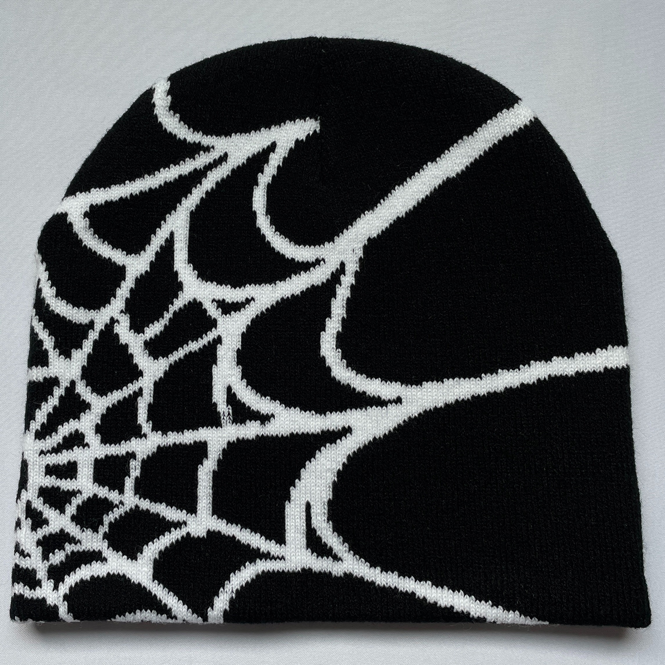 Image of Knitted Hat For Men And Women, Jacquard Design For Autumn And Winter, Outdoor Cycling Hat With Web Pattern, Warm Adult Cap, Stylish Headwear