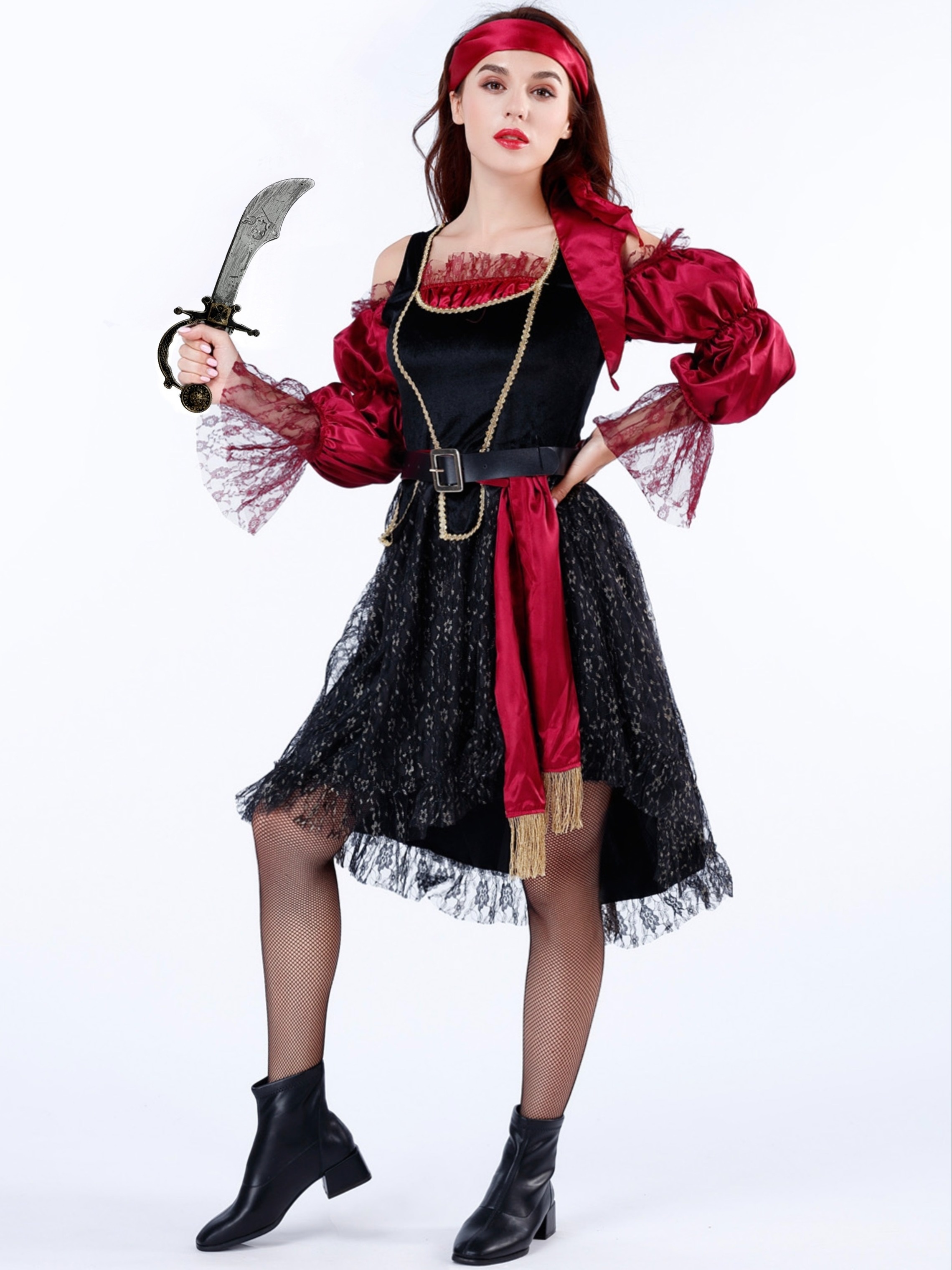 Vestido Pirata Niñas Disfraces Cosplay Top Manga Larga Falda - Temu Chile
