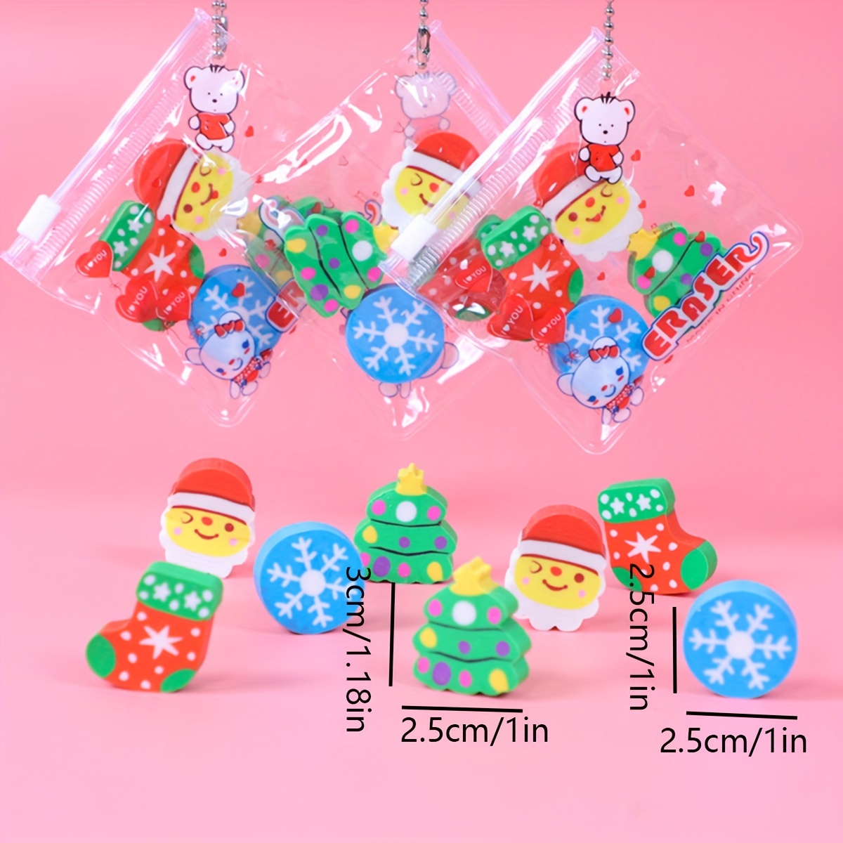 5pcs, Christmas Gifts Christmas School Supplies Erasers Gifts Snowflake  Erasers, Back To School, School Supplies, Kawaii Stationery, Colors For  School