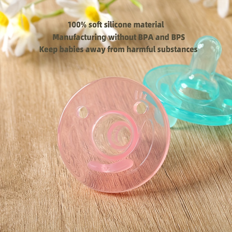 Soft Pacifier, Cartoon Liquid Silicone Pacifier With Round Hole, Food Grade Pacifier